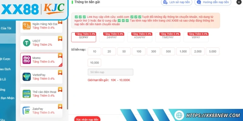 Quy trình nạp tiền nhà cái chỉ với 4 bước đơn giản